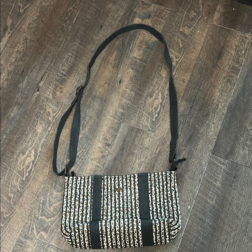 Sun n Sand Vertical Striped Leopard Print Bag Tote Handbag‎ Purse Shoulder Strap